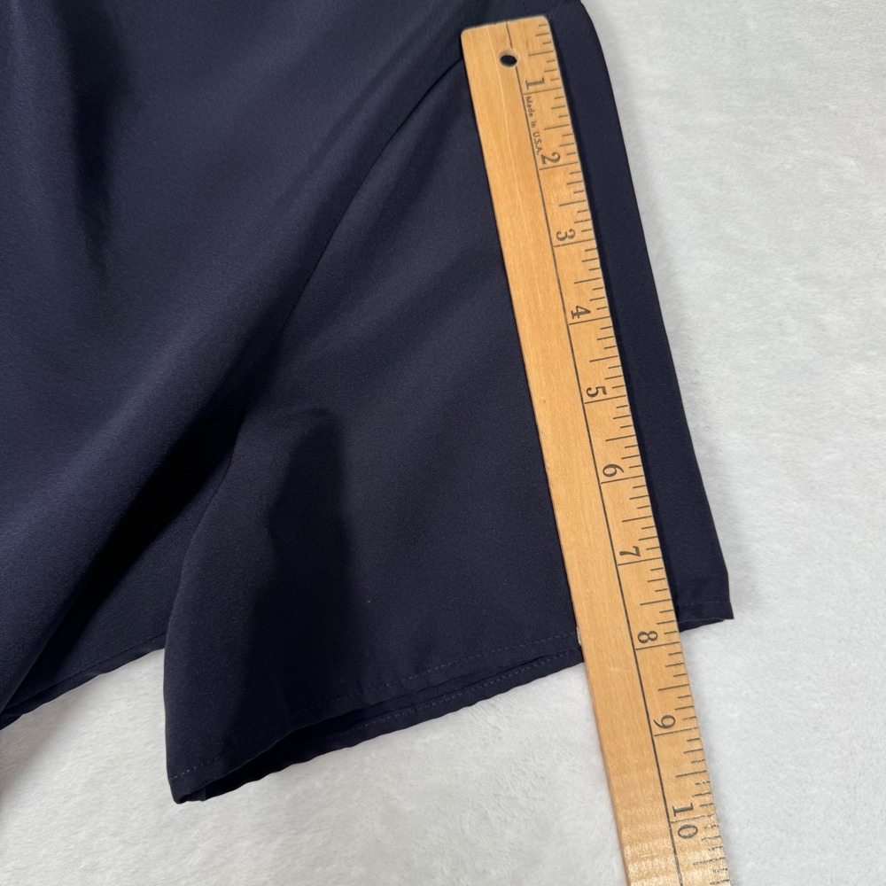 Lands End Navy Blue Pleated Neck Shift Dress Womens Petite 12 PL | Work Casual - Picture 9 of 9